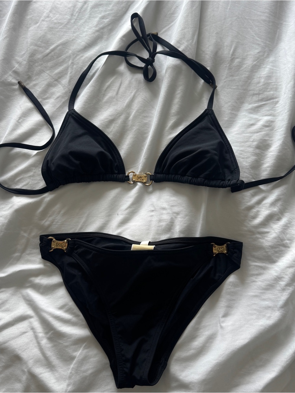 Vintage 2000s Y2K Michael Kors black bikini gold hardware 4